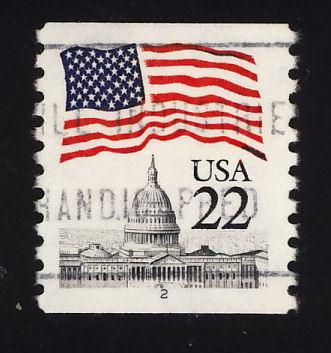2115 22c Flag over Capitol PNC # 2 used single