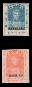 MOMEN: US STAMPS HAWAII #10RS-11RS MINT OG H LOT #84190*