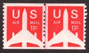 United States Scott #C82 Line Pair Coil MINT NH OG,  crisp rich color.