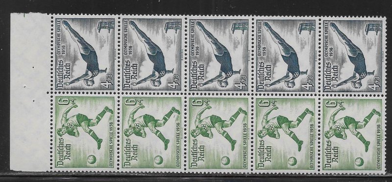 Germany B83a 1936 Olympics Booklet Pane MNH (*sch) c.v. $45