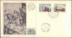 San Marino, Worldwide First Day Cover, Automobiles, Horses