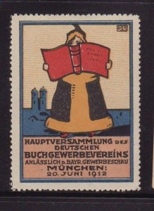 German Advertising Stamp - 1912 German Book Clubs Convention, München