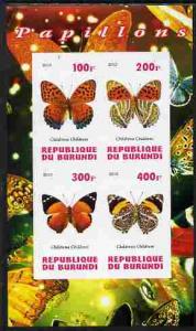 BURUNDI SHEET IMPERF BUTTERFLIES INSECTS