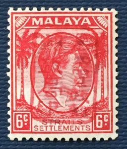 Malaya Japanese Occupation opt Straits Settlements KGVI 6c MLH Unissued M4533