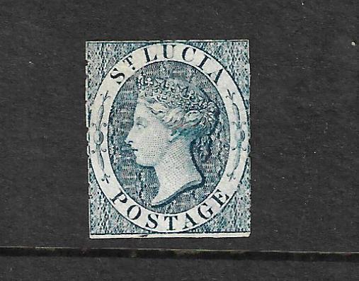 ST LUCIA 1863 4d INDIGO QV MNG   SG 7