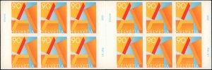 2001 Switzerland #1102a, Complete Set, Booklet of 12, Never Hinged