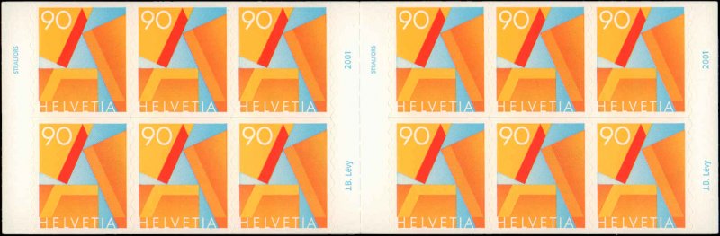 2001 Switzerland #1102a, Complete Set, Booklet of 12, Never Hinged
