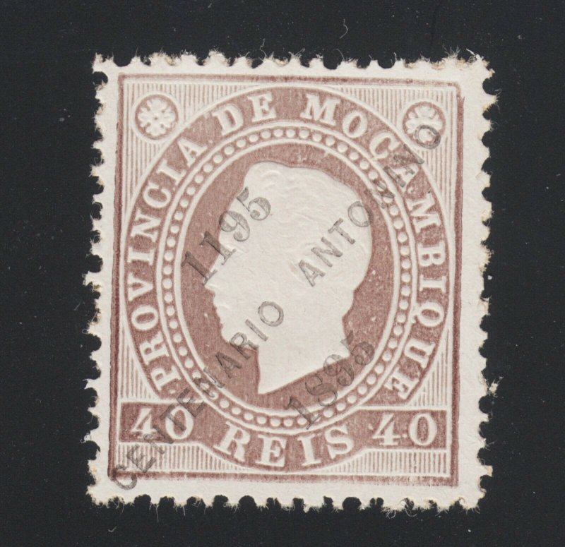 Mozambique Sc 40 NGAI. 1895 40r chocolate King Luiz w/ diagonal ovpt, fresh