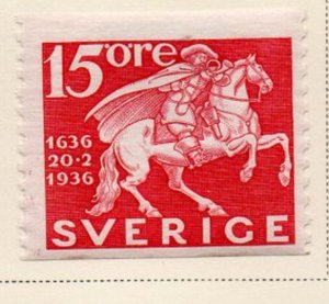 Sweden Sc 253 1936 15 ore dark carmine Mounted Courier stamp mint