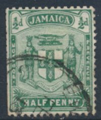 Jamaica SG 38b Used   SC# 38b   see details dull green