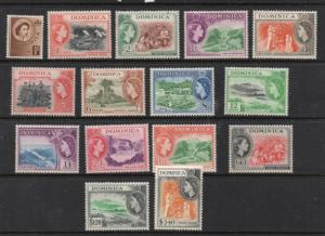 Dominica Sc 143-56 1954 1st QE II long stamp set mint