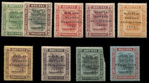 Brunei #14b-37a (SG 51-59) Cat£200, 1922 Malaya-Borneo Exhibition, complete ...