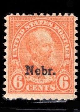 MOMEN: US STAMPS #675 6c NEBR MINT OG H LOT #84312-19