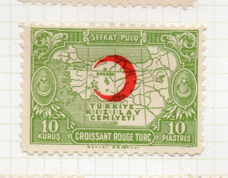 Turkey Crescent Issue Optd 1934 Issue Fine Mint Hinged 10K. NW-270697