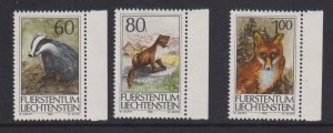 Liechtenstein  #1006-1008   MNH  1993  wild animals