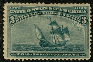 US #232 SCV $97.50 VF/XF mint hinged, wonderfully fresh stamp,  SUPER NICE!  ...