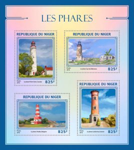 Lighthouses Stamps Niger 2016 MNH Point Clark Lighthouse Architecture 4v M/S