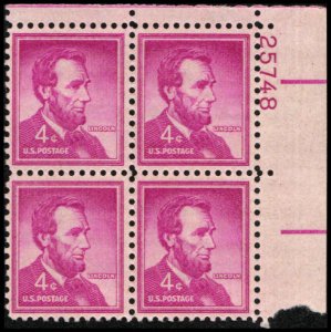 US #1036a LINCOLN MNH UR PLATE BLOCK #25748