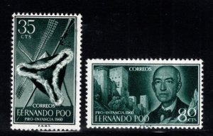 Fernando Poo Scott 190-191 MNH** Manuel de Falla composer