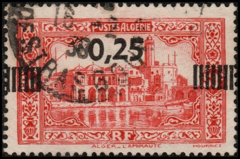 Algeria 122 - Used - 25c on 50c Admiralty Building, Algiers (1938)