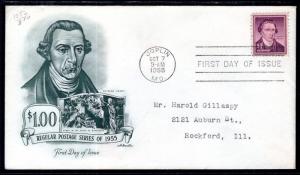 US 1052a Patrick Henry Artmaster Typed FDC