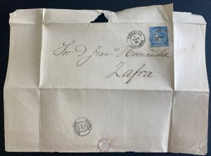 1866 Trujillo Spain Letter Sheet cover To Zafra