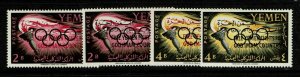 Yemen 1962 Olympics - 4 Free Yemen Fights OVPTs - MNH - S16028