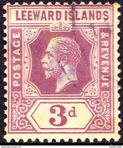 LEEWARD ISLANDS 1913 KGV 3d Purple/Yellow SG51 FU