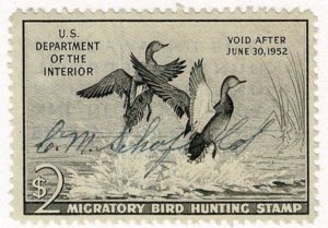 USA #RW18 duck stamp from 1952