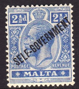 1922 Malta KGV King George V 2½ pence Wmk 3 MVLH Sc# 78 CV $20.00