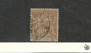 French India, Postage Stamp, #12 Used, 1892