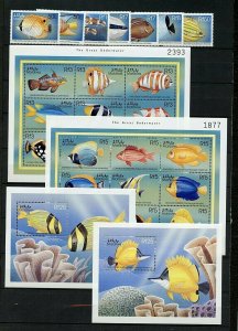 Maldive Island #2333//2834 Mozambique #1651//2513 (MA544) Fish Issues, CV$161.25