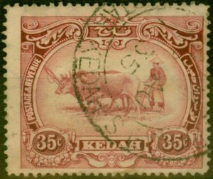 Kedah 1926 35c Purple SG59 Good Used