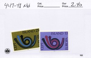 ICELAND  447-48    MNH