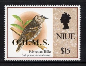 Niue O30 MLH, Ovpted. Bird 'Official' Issue from 1994.