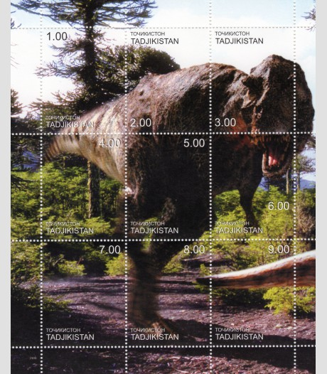 Tajikistan 1999 DINOSAURS Sheet Perforated Mint (NH)