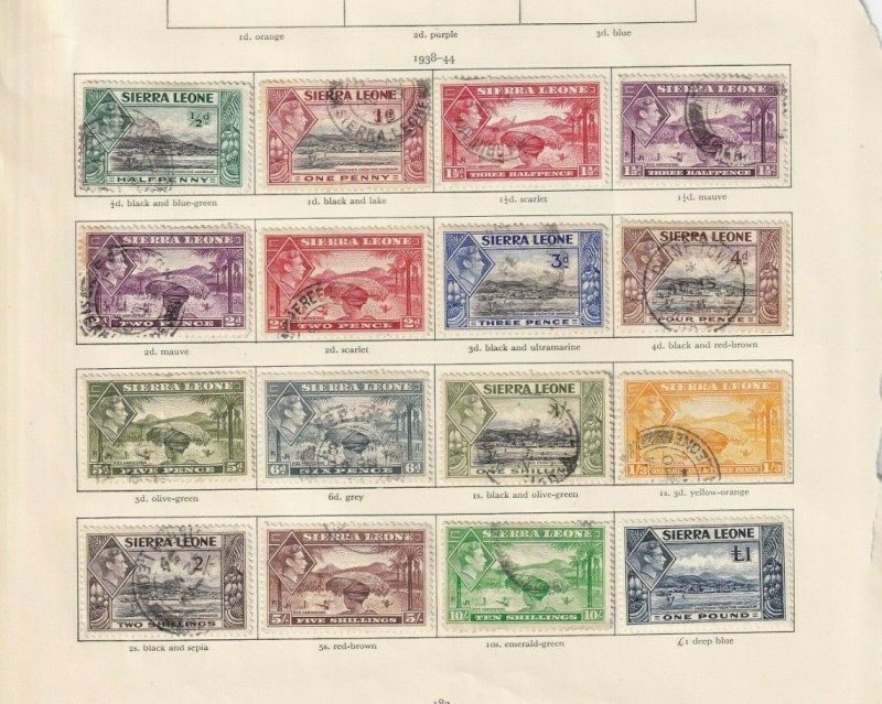 SIERRA LEONE FULL SET GEORGE 6TH CROWN ALBUM  PAGE  , MINT/USED