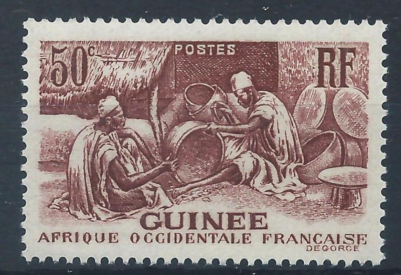 FRENCH GUINEA 1938-40 SG141 50c - red Wooden pot makers Definitive Mint MNH