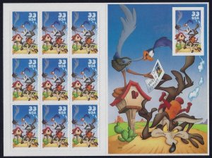 3392 Road Runner & Wile Coyote Imperf Pane Looney ToonsWarner Brothers MNH