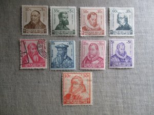 Belgium, Scott# 319-327, MH, used