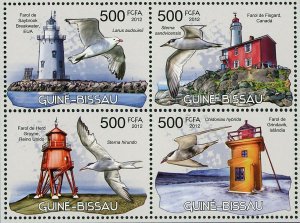 Lighthouses & Birds Stamps Breatwater EUA Larus Audouinii S/S MNH #5852-5855