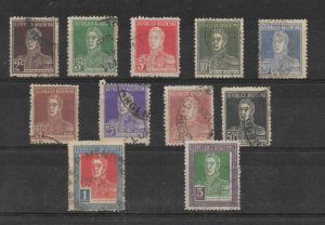 ARGENTINA 1923 1924 Gral San Martín Military Lot of Stamps Used