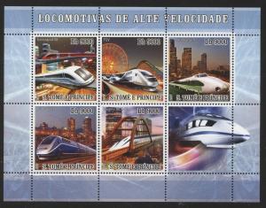 St Thomas 2007 High Speed Trains S/S set NH