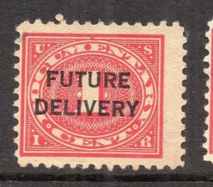 USA Early 1900s Future Delivery Revenues Fine Used 1c. Optd NW-219977