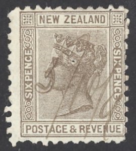 New Zealand Sc# 65 Used (pinhole) 1882-1898 6p Queen Victoria