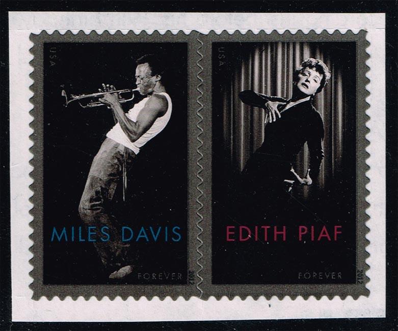 US #4693a Edith Piaf and Miles Davis; MNH Pair (2.00)