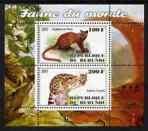 Burundi 2011 Fauna of the World - Wild Cats #1 perf sheet...