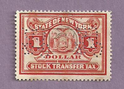 New York Used $1 Stock Transfer Stamp #4