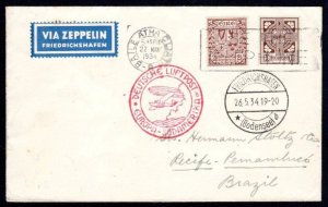 1934 Sieger cover for the Graf Zeppelin 1st South America flight, rare!