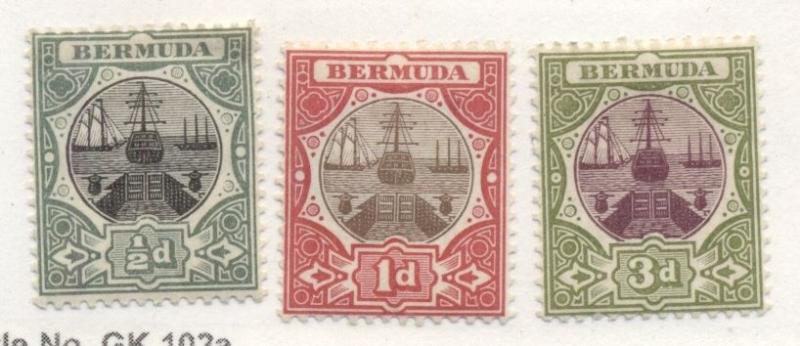 BERMUDA #28-30 Mint Hinged, Scott $31.50